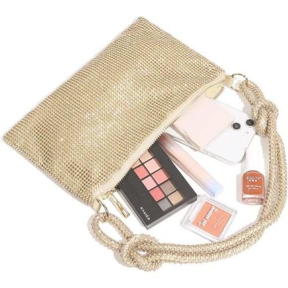 Rhinestone Purse for Women Evening Bag Glitter Sparkly Mini Handbags - Picture 7 of 8